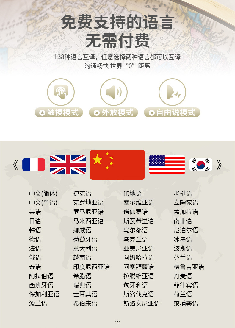 Wireless Bluetooth translation headphones, open-ear translator, noise-cancelling, multi-language translation, original factory for cross-border trade pic 5