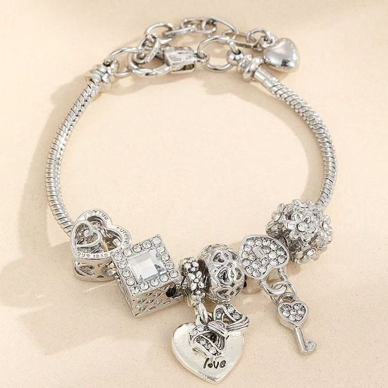 Bracciale con perle a cuore angelo donna stile nicchia diy_voghion.com