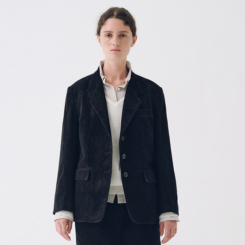Th~Row Suit Jacket Women's 2025 Autumn and Winter New High-End Corduroy Suit for Small People