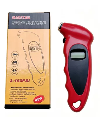 Portable Keychain Tire Pressure Meter Air pressure gauge/tire pressure gauge - red-box-with-battery