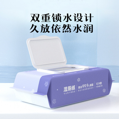 Household flushable large pack of toilet wipes, thickened wet toilet paper, biodegradable 80 pack toilet wipes