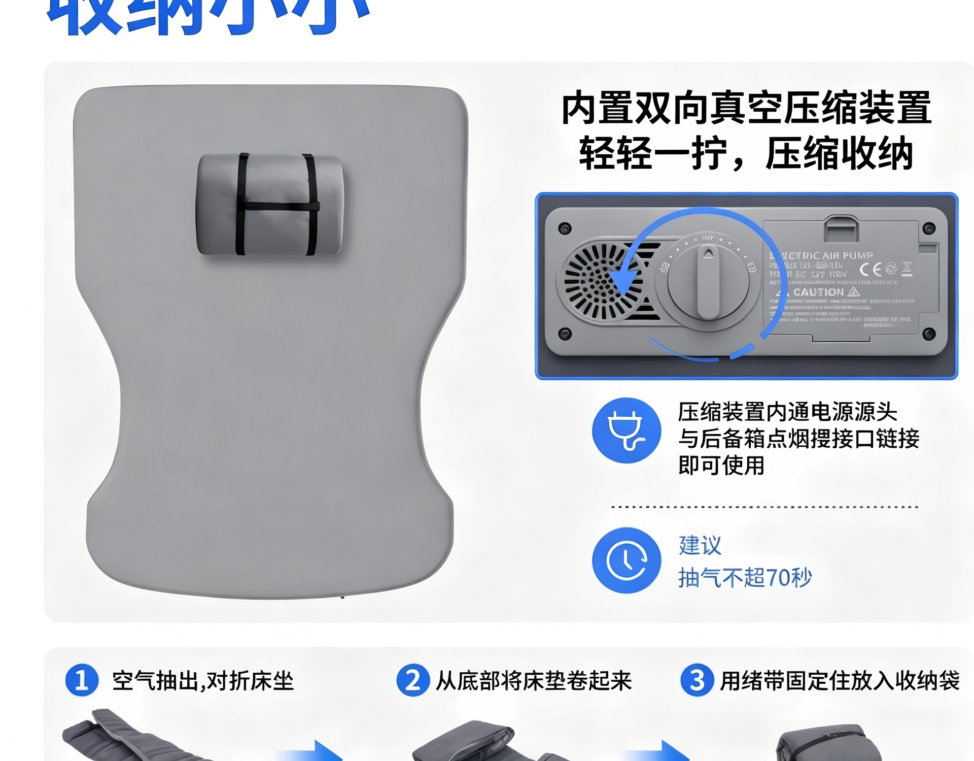 Tesla Model Y-specific inflatable mattress for car trunk, TPU mattress for rear seat travel