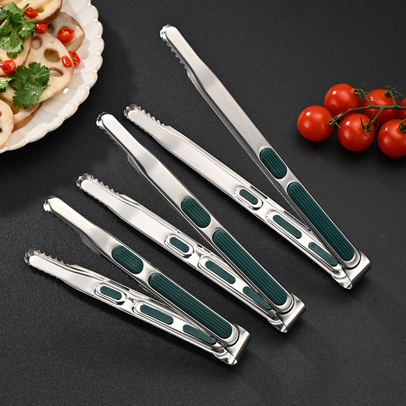 Clip de comida de flor de ciruelo 201 clip de barbacoa largo de acero inoxidable buffet restaurante hotel clip de comida multifuncional