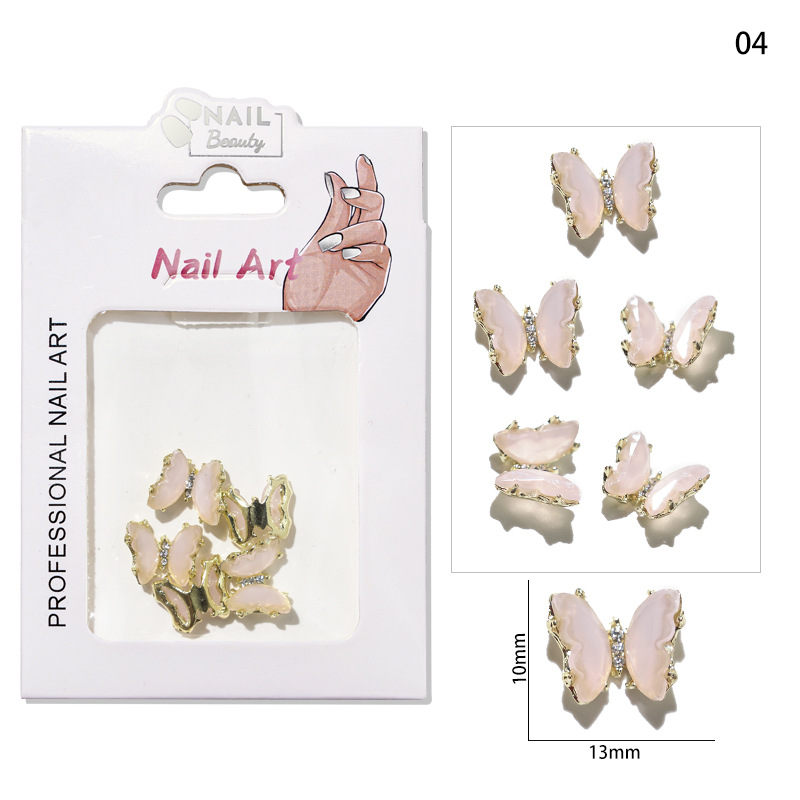 Accesorios de mariposa de uñas aurora uñas joyas de metal accesorios de uñas joyas de diamantes de imitación de uñas joyas pequeñas