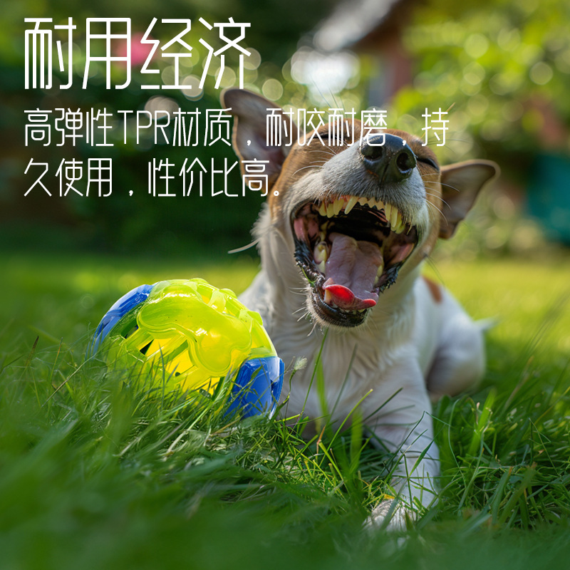 Hot dog toys interactive training sound pet ball grinding teeth bite rugby hollow ball factory direct sales