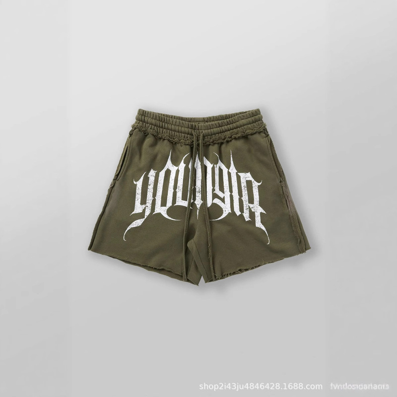 American New Men's Shorts Jogger Sports Fitness Cotton Five-Point Pants Casual Trendy Shorts 2025 Summer