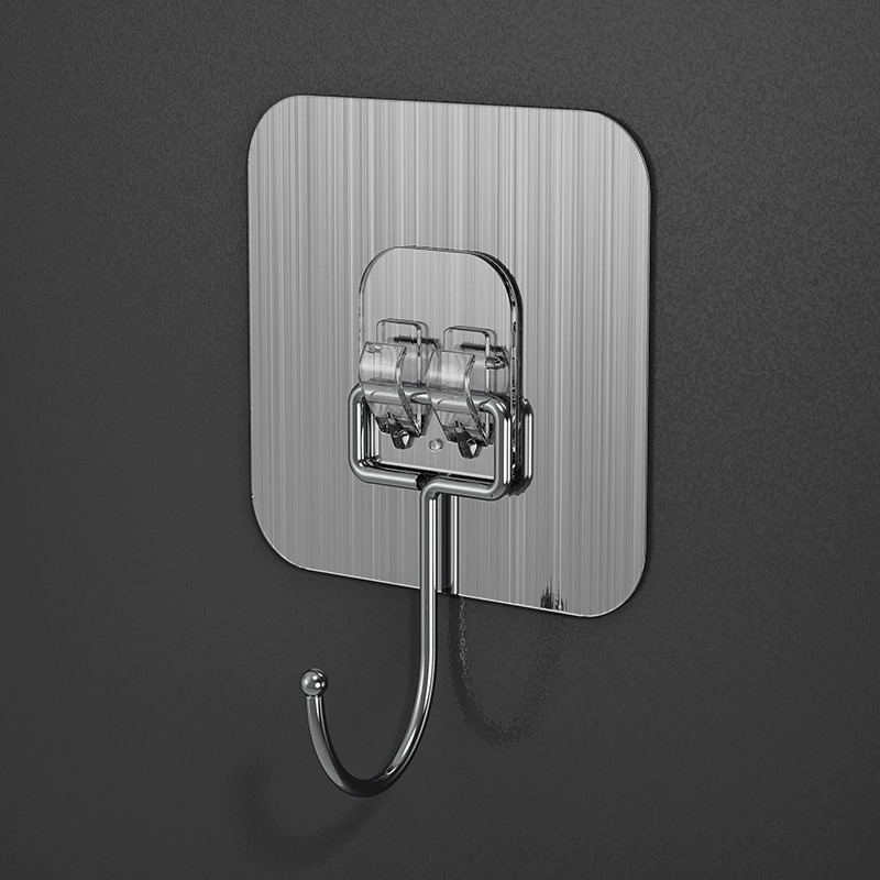 Kitchen square thickened transparent wall sticky hook -free nail -free punching without hurting the wall can be washed without trace hook