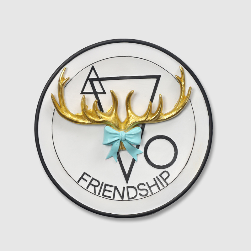 Original Scandinavian Living Room Stereo Home Decoration Painting Sofa Background Wall Elk Resin Crafts Wall Hanging