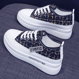 Canvas Shoes for Women New 2025 Spring Versatile Sneakers Thick Sole Breathable Inner Heightening Non-Slip Casual Soft Sole Shoes