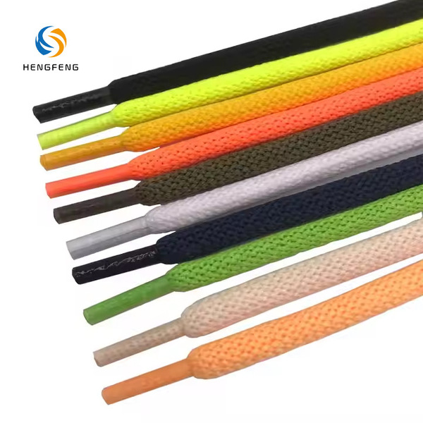 Multicoloured solid color wear-resistant woven shoelaces