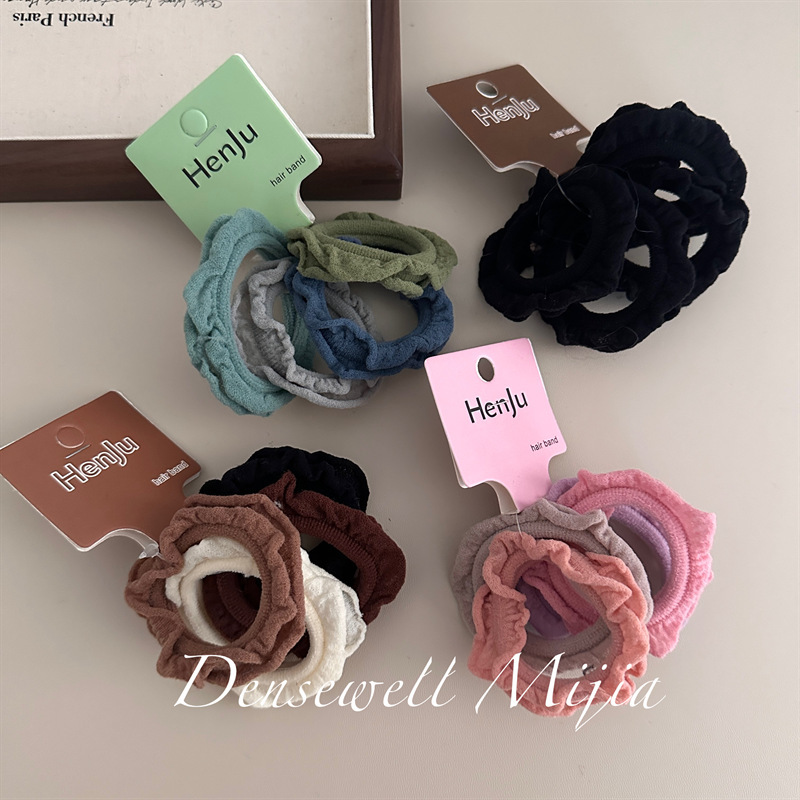 Korean style cute dopamine 4-piece fashion hair band headdress elegant ball head tie Oak high elastic durable hair rope Korean style cute dopamine 4-piece fashion hair band headdress elegant ball head tie Oak high elastic durable hair rope
