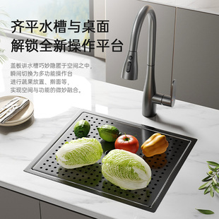High-Quality Small Size Bar Invisible Single-Slot Western Kitchen with Lid Hidden Small Sink Island Cup Washer Vegetable Basin