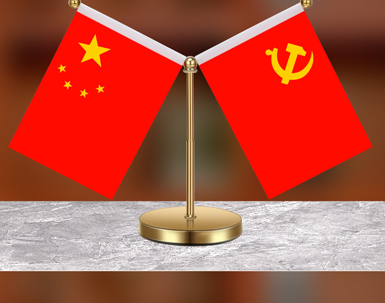 Car decoration five-star small red flag parking sign office desktop red flag decoration stainless steel retractable car interior decoration
