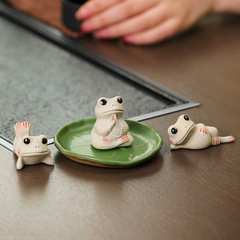 Ruijie ceramic crafts home furnishings lotus leaf lotus tea pet tea table decoration tea ceremony ornaments new crafts