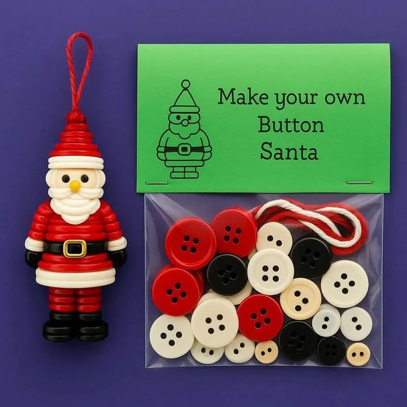 DIY Button Snowman Ornament Kit,|undefined