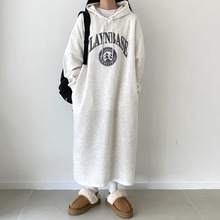 clothing慵懒风批发卫衣连衣裙女春秋季薄款韩版宽松长款过膝孕妇