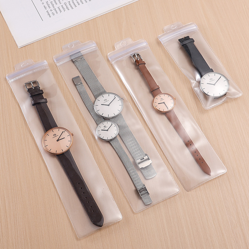 Bolsa de embalaje de PVC bolsas auto-selladas rectangulares bolsas de sellado de joyería relojes bolsas de sellado transparentes bolsas de sellado esmerizadas bolsas de almacenamiento de plástico