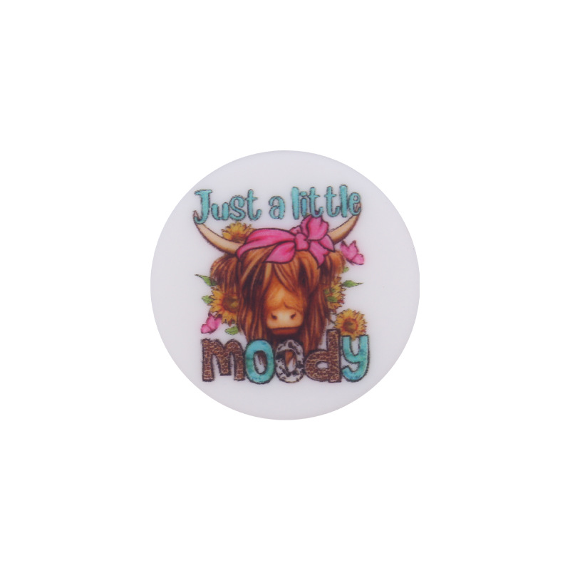 Nuevo bebé suministros de dibujos animados ronda retro impresión pequeña mordedor creativo DIY bebé chupete cadena teether Accesorios