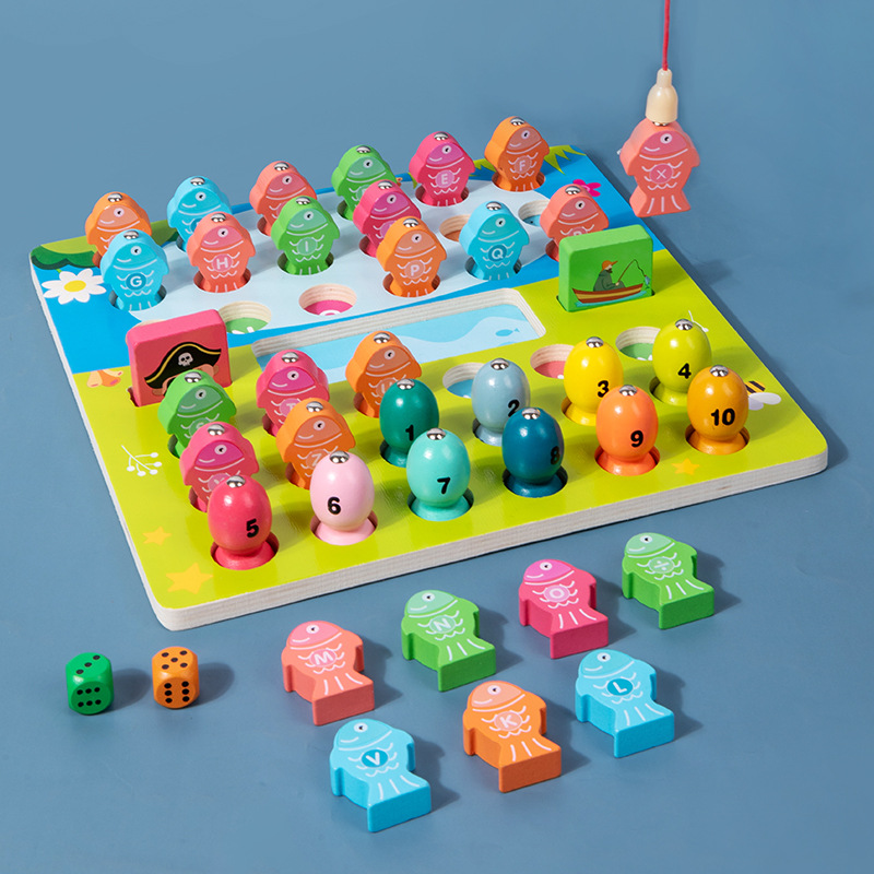 【칼라 박스 포장】 영문자 숫자 입체 낚시 놀이