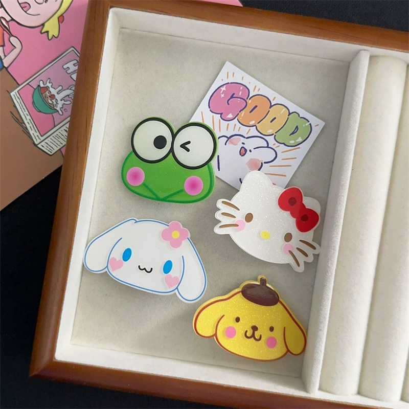 Hello Kitty, милый зажим для волос, мультяшная челка, акриловый аксессуар для волос
