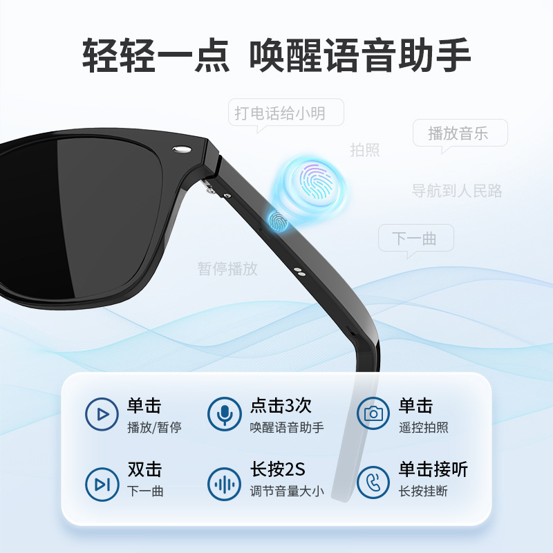 BluetoothメガネG05、リモコンで写真撮影・動画撮影・音楽再生、交換可能なレンズ、サングラス、ブルーライトカット、超長持ちバッテリー|undefined