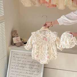 婴幼儿衣服春秋装新生儿包屁衣女宝宝连体衣公主满月百天哈衣潮