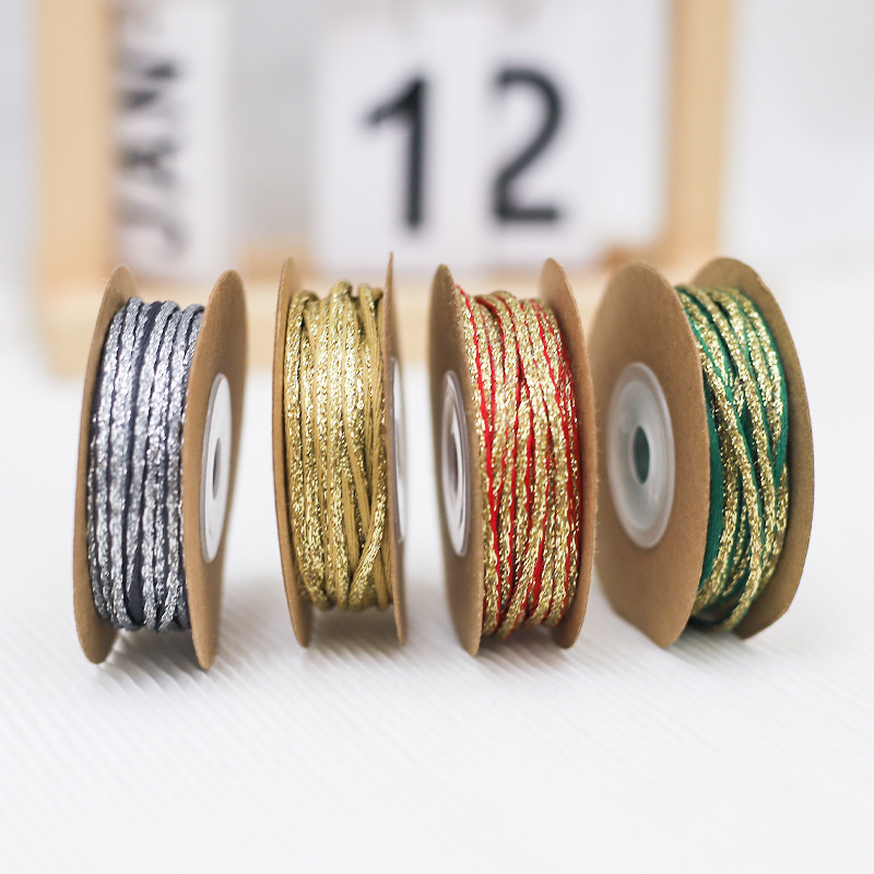 圣诞丝带金葱拼色双色丝带节日包装礼物礼品礼盒绑带扎带花艺批发