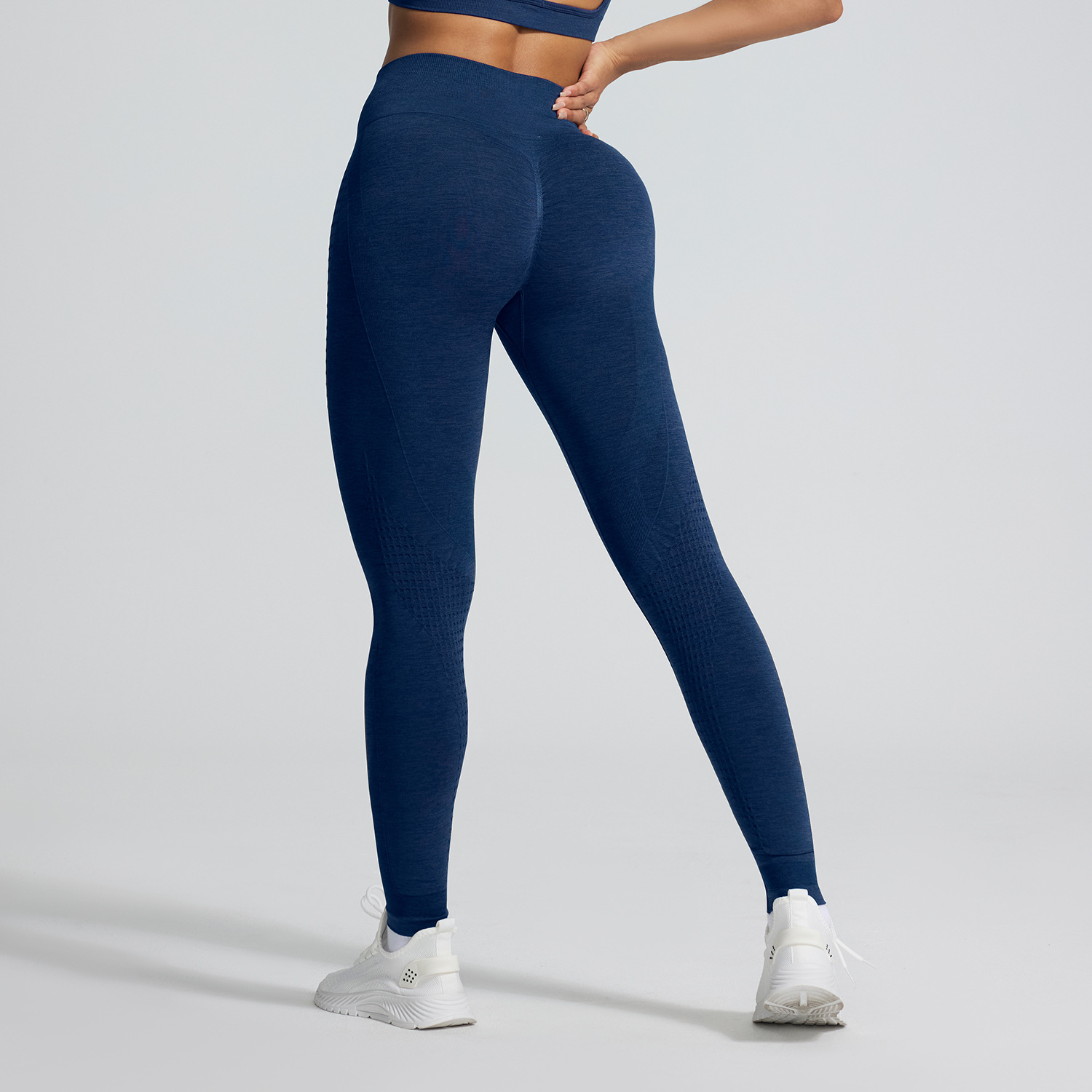 Amazonas catiónico ultra suave sensación sin pellizco de mujer apretado caderas de belleza Jacquard nueve pantalones de gimnasio