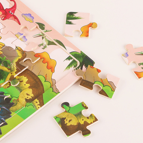 30-piece wooden puzzle animal dinosaur cartoon children's puzzle kindergarten gift baby early education educational toys