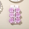 #6 Purple [6-piece set with card] 4cm pearlescent five-petal flower style