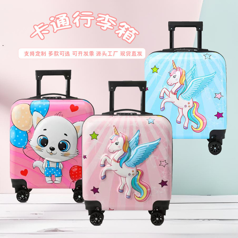 New children's trolley case cartoon 3D luggage 18 inch boarding case universal wheel suitcase password lock gift box
