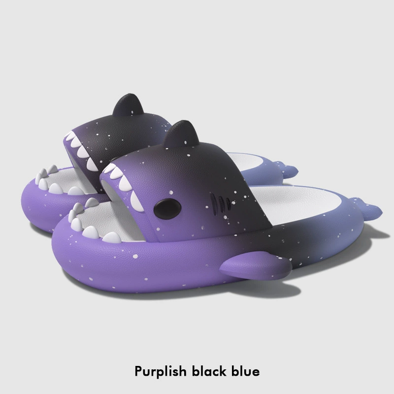 Platform Shark Slippers (Shark), summer funny slide, 4 cm platform, gradient colors
