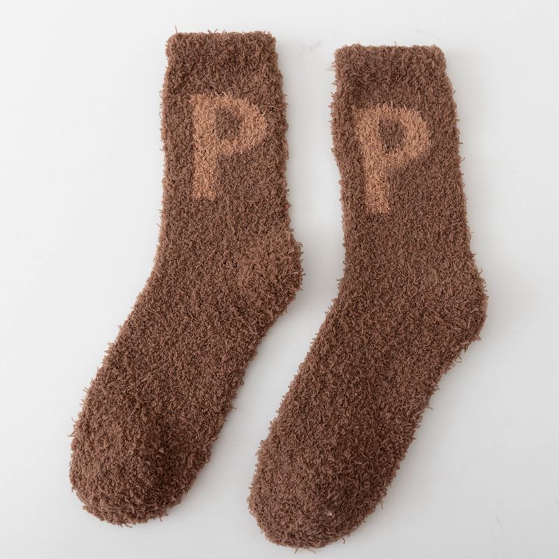 Calcetines de Piso Gruesos de Media Caña de Fibra de Acetato Antifricción para Otoño e Invierno image 10