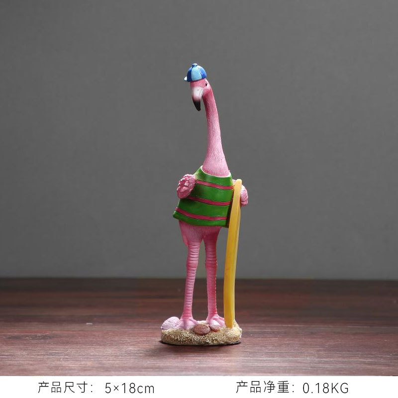 Decoración del hogar Flamingo lindo decoración creativa artesanía de resina escultura patio al aire libre Joyería La historieta