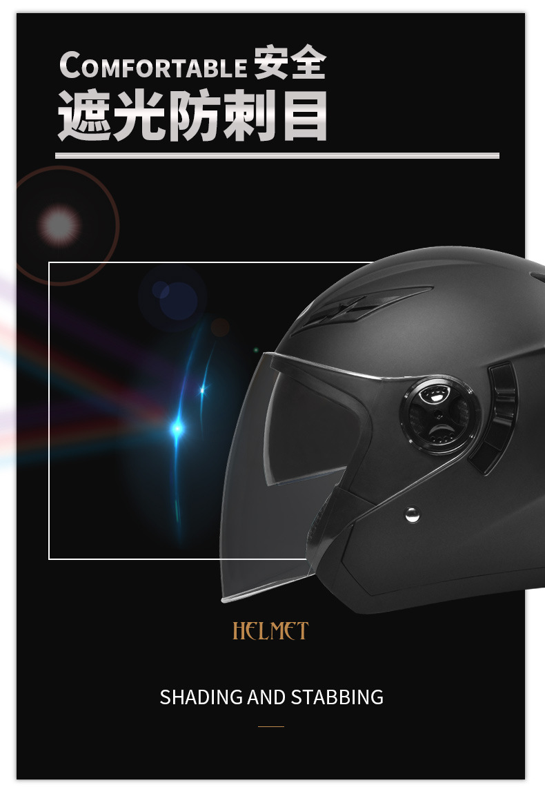 Dot Certified Ad Motorcycle Helmet for Men and Women, Suitable for All Seasons, Electric Vehicle Safety Helmet with Led Tail Light