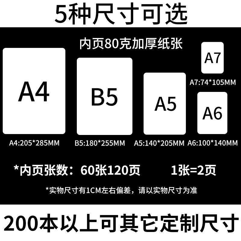 Cuaderno de bobina personalizado hacia arriba A6 estudiante B5a4 línea horizontal de trabajo libro a5 a la imagen para personalizar el portátil A7