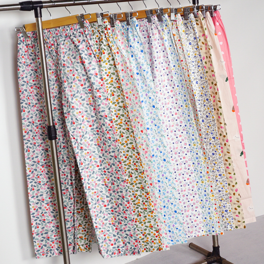 Woven plus-size pure cotton floral print women's summer cotton pajamas/home pants