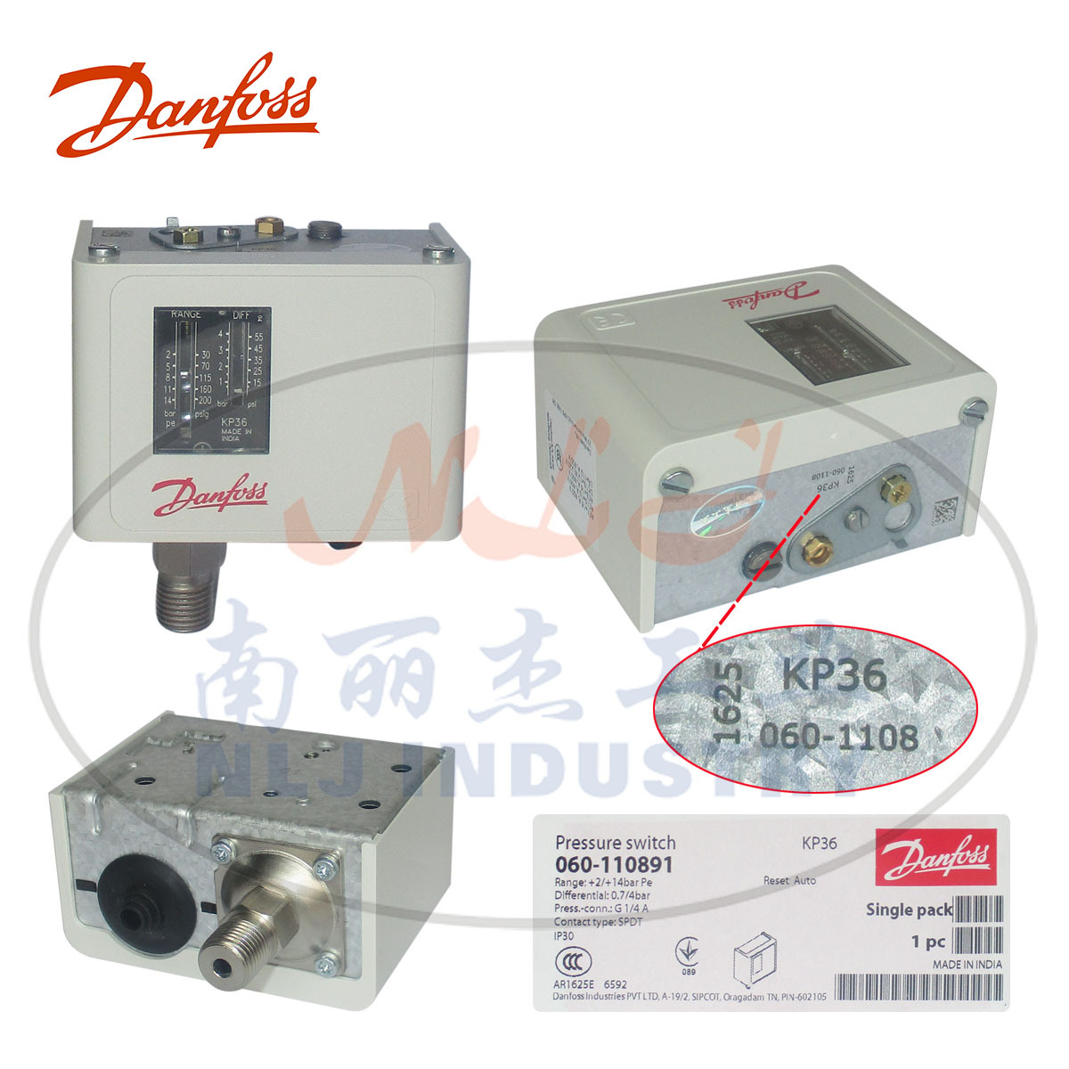KP36 060-110891压力开关Danfoss(丹佛斯)