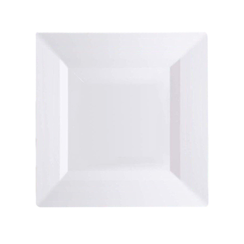 6.5/ 9inch Ps Hard Plastic Dinner Plate Pure Black Square Plate Disposable Pure White Square Plate European Style Party Square Plate