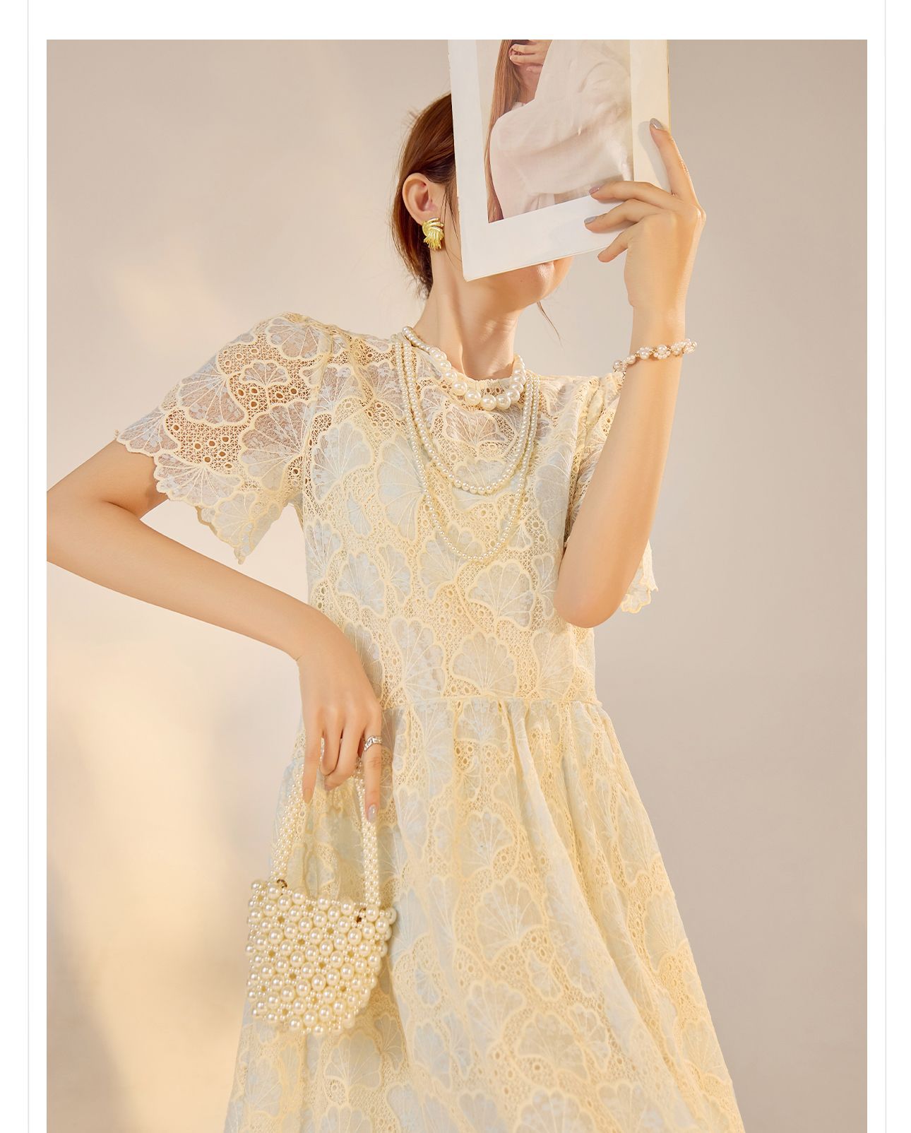 Đầm maxi nữ phong cách dân tộc dáng rộng, tay ngắn, thắt eo, thiết kế cổ tích mùa hè — Màu xanh lam hồng chi tiết 11