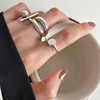 One size brand retro ring, silver 925 sample, internet celebrity, European style, on index finger