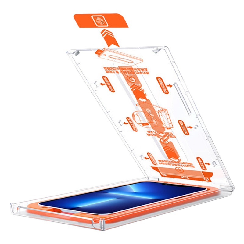 Apple 14/13/12/11PROMAX teléfono móvil película templada HD luz verde Peep-prueba libre de polvo almacén desnudo molde base