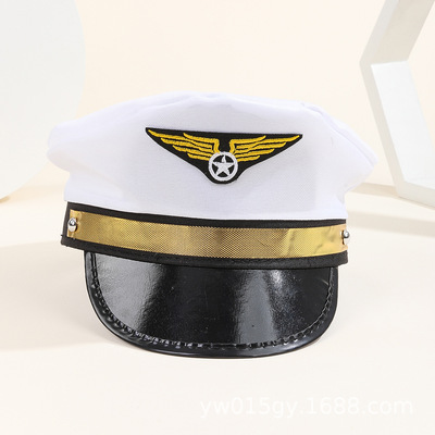 Foreign trade Europe and America adult interest Accessories sexy Policewoman Instructors role Act Stewardess uniform Hat wholesale On behalf of