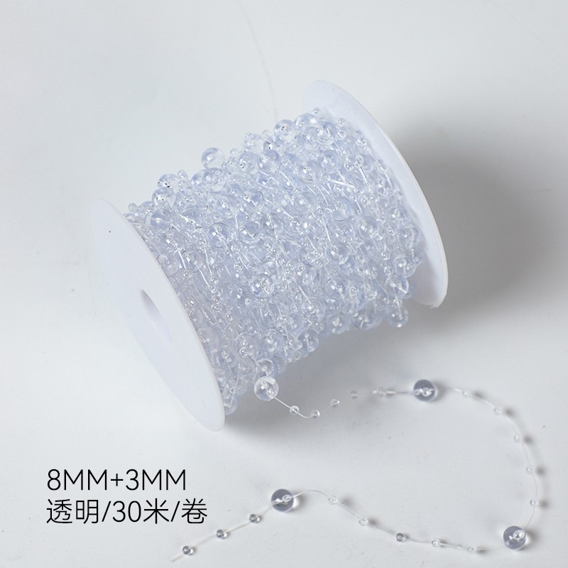 Navidad de siete colores cordier cadena de perlas cadena de perlas accesorios flores decorativas paquete de flores joyas DIY