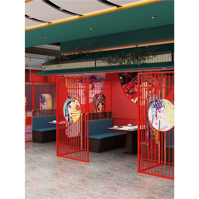 Guochao Hotpot барбекю ресторан Ccars Lochen Hotel Лобби полые декоративные экраны железный забор