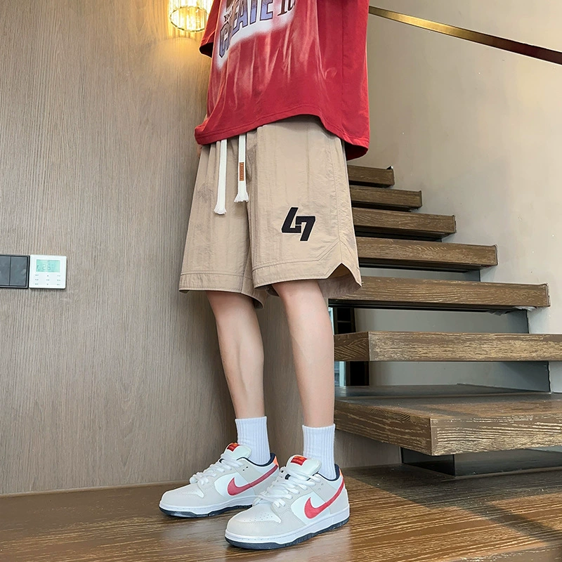 Summer thin trend brand men's fashionable trousers, silk shorts, American style, loose fit