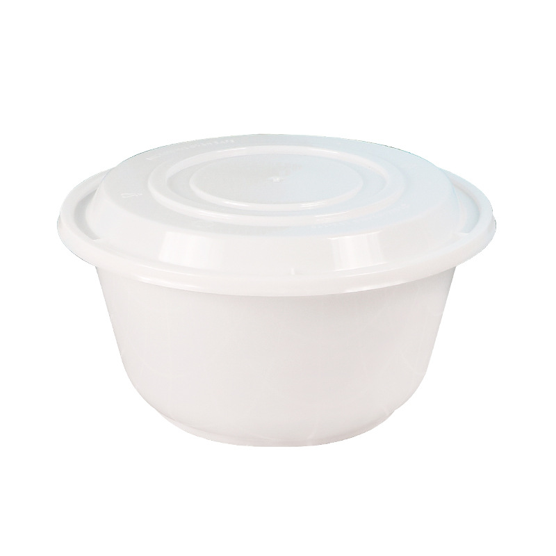 Caja de almuerzo desechable con tapa Caja de comida rápida biodegradable PED tazón de protección del medio ambiente 1300 tazón de fideos caja de embalaje para llevar