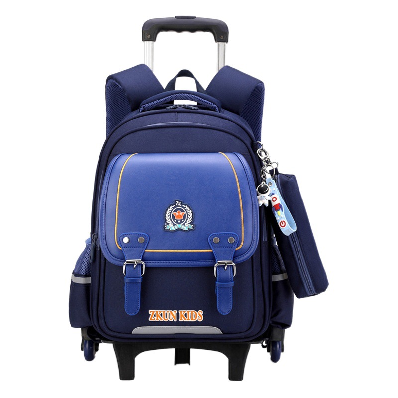 Peces naturales nuevo estilo británico trolley mochila Escuela Primaria niños y niñas resistente al desgaste de gran capacidad primero a sexto grado de entrega