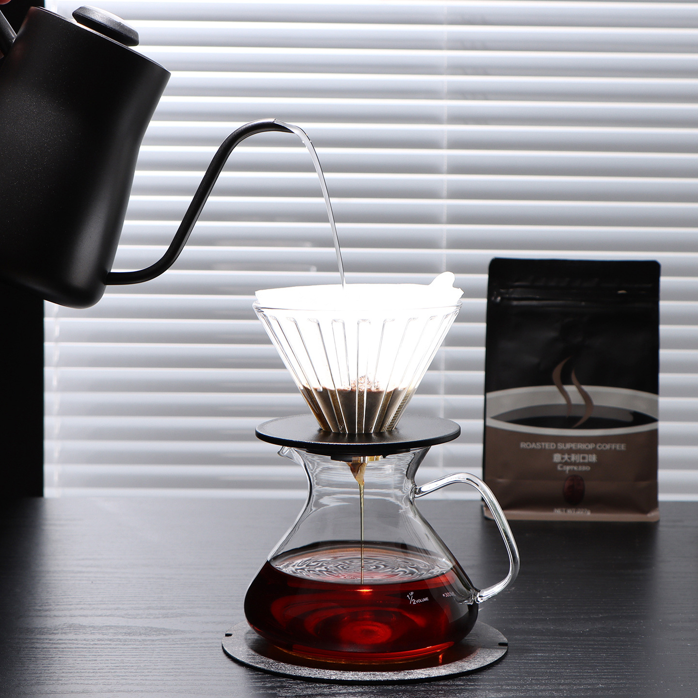 Manual para compartir cafetera de café S cintura creativa cafetera de vidrio para compartir el conjunto de cafetera V60 conjunto de tazas de filtro de café