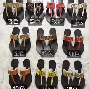 2022 Summer New Style Flip-flops European Station Leather Casual Fashion Flat Flip-flops Sandals